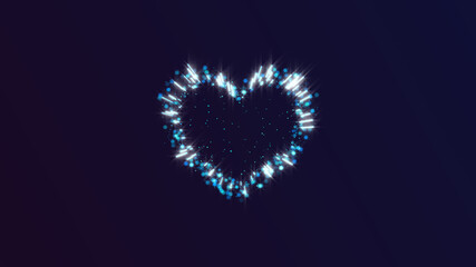 Neon Lights Love Heart And Romantic Abstract Glow Particles
