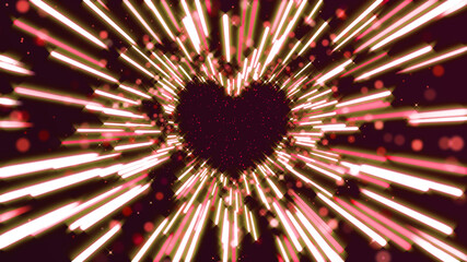 Neon Lights Love Heart And Romantic Abstract Glow Particles
