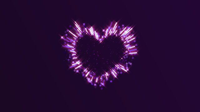 Neon Lights Love Heart And Romantic Abstract Glow Particles
