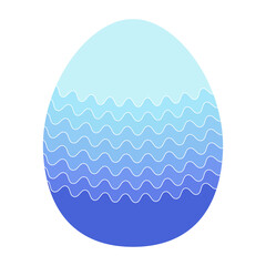Vector Easter blue egg. Easter holiday. Color element on white background.