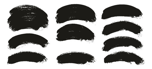 Round Brush Thick Curved Background Artist Brush High Detail Abstract Vector Background Set 