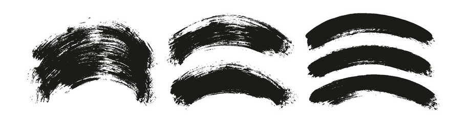Round Brush Thick Curved Background Artist Brush High Detail Abstract Vector Background Set 
