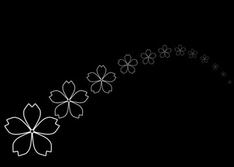 abstract floral background, black background, Illustration image