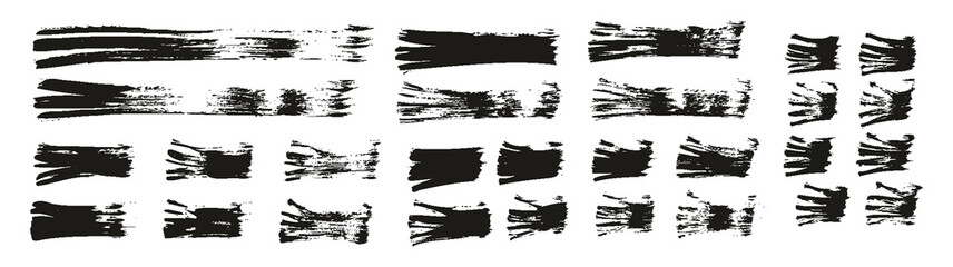 Flat Fan Brush Thin Straight Lines High Detail Abstract Vector Background Set 