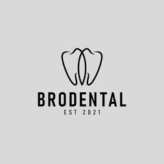 Brother dental icon logo design illustration