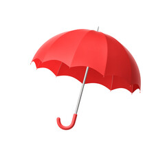 Red umbrella isolated on white. Clipping path icluded