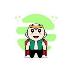 Cute men character wearing superhero costume.