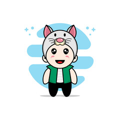 Cute men character wearing mouses costume.
