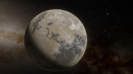 Planets and galaxy, science fiction wallpaper. Beauty of deep space. Billions of galaxy in the universe Cosmic art background 3d render
