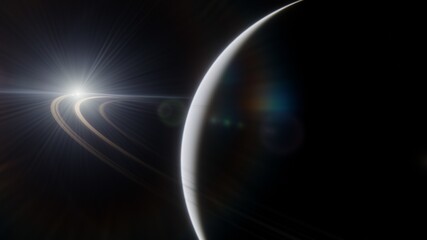 Planets and galaxy, science fiction wallpaper. Beauty of deep space. Billions of galaxy in the universe Cosmic art background 3d render
