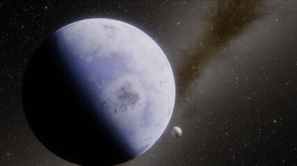 Planets and galaxy, science fiction wallpaper. Beauty of deep space. Billions of galaxy in the universe Cosmic art background 3d render
