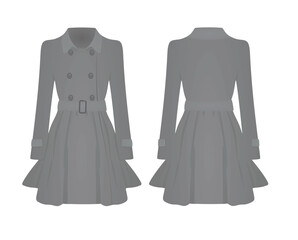 Woman gray coat. vector illustration