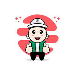 Cute men character wearing sailor costume.