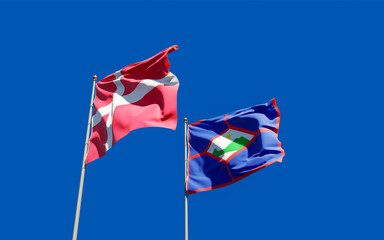 Flags of Sint Eustatius and Denmark.