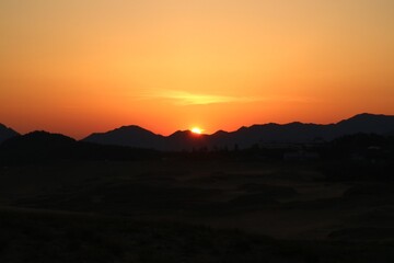 sunset in the mountains