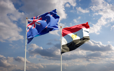 Flags of New Zealand and New Zealand.