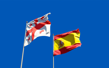 Flags of Georgia and Spain.