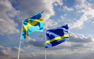 Flags of Sweden and Curacao.