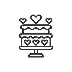 Heart Cake Love Icon Or Logo Vector Illustration