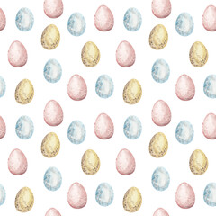 Watercolor Easter seamless pattern