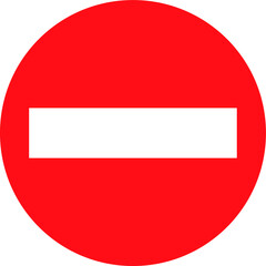 Rounded red no entry sign EPS 10