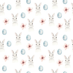 Watercolor Easter seamless pattern