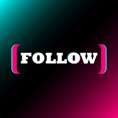 New button design. Button to follow. Blog in the colors of a popular social network. User interface, ui. Social media concept. Vector illustration