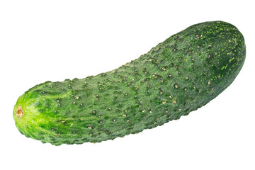 Cucumber on an isolated white background. Low-calorie foods. Healthy food.
