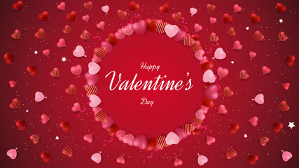Valentine's day background with 3d colorful love shape