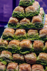 Fistikli Pistachio Baklava sold  at the Grand Bazaar in Istanbul