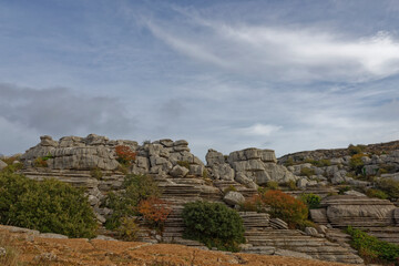Some of the many intricate and varied water carved Karst rock formations seen in the El Torcal Nature Reserve in Andalucia, Spain.