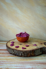 homemade beet paste in the form of hearts