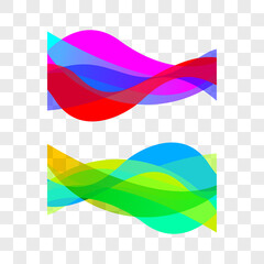 Set of wavy lines. Abstract color waves