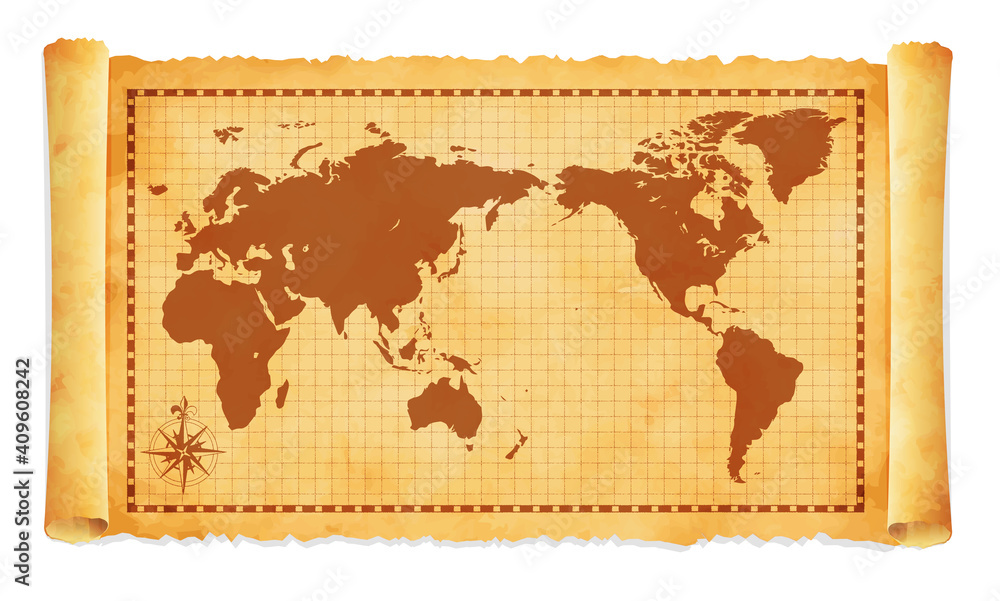 Wall mural Old vintage world map vector illustration