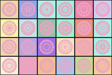 Set of decorative mandala element. Vector illustration