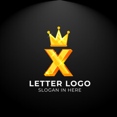 Obraz premium Luxury vector logotype. king Letter X Logo. Logo for your Company, Business Card, Merchandise. Alphabet Logo, Symbol, Letter X Icon