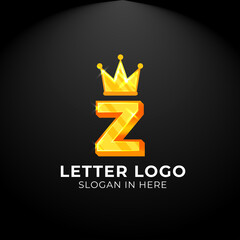 Luxury vector logotype. king Letter Z Logo. Logo for your Company, Business Card, Merchandise. Alphabet Logo, Symbol, Letter Z Icon