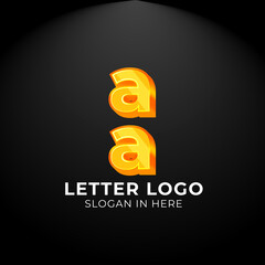 Luxury vector logotype. Double Letter a Logo. Logo for your Company, Business Card, Merchandise. Alphabet Logo, Symbol, Letter aa Icon