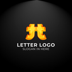 Luxury vector logotype. Double Letter t Logo. Logo for your Company, Business Card, Merchandise. Alphabet Logo, Symbol, Letter t Icon