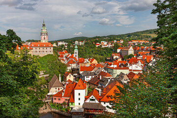 The roof of Czesky Krumlov medieval city