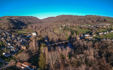 Le Saillant (Corrèze, France) - Vue aérienne du village
