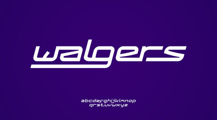Modern and futuristic italic font, suitable for logo, logotype, monogram, flyer, poster