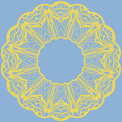 Ornamental Abstract floral design rosette. Vector illustration