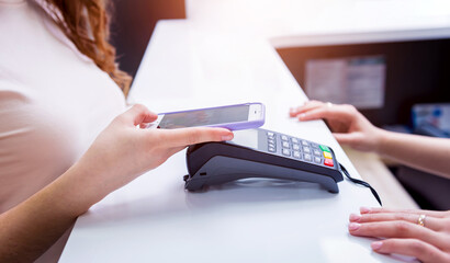 Mobile payments concept with modern NFC technology