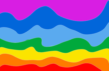 Background in the form of wavy rainbow stripes.
