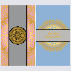 Vector indian Mandala. Template for greating card. Vector illustration