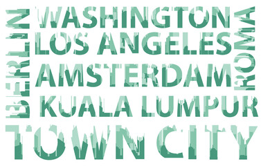 custom font themed city cities in the world