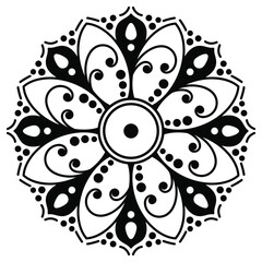 Black and white circle with patterns
