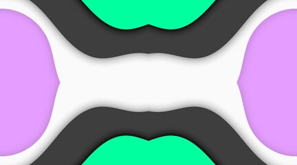 Colorful and elegant abstract symmetrical 3D shapes with paper cut style background design concept