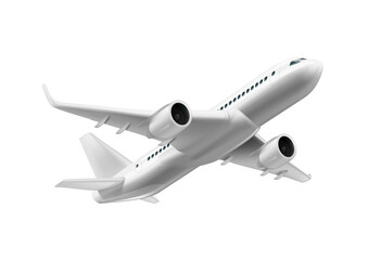 3D White Glossy Commercial Jet Airplane In The Sky © prah